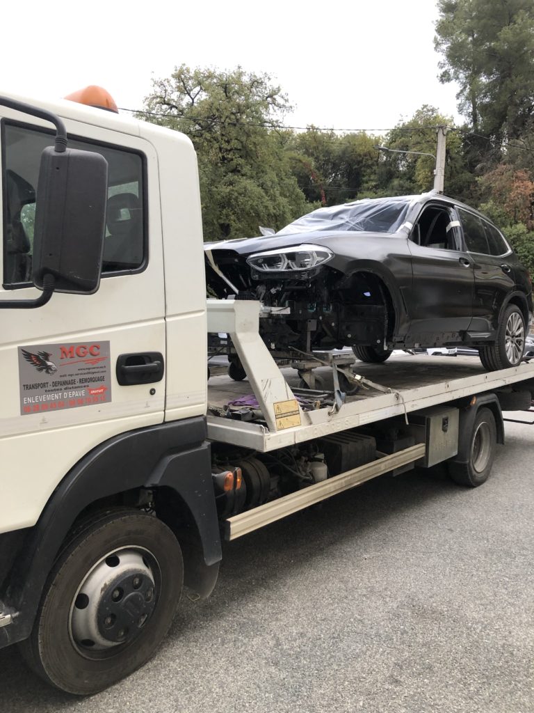enlevement vehicule accidente la turbie